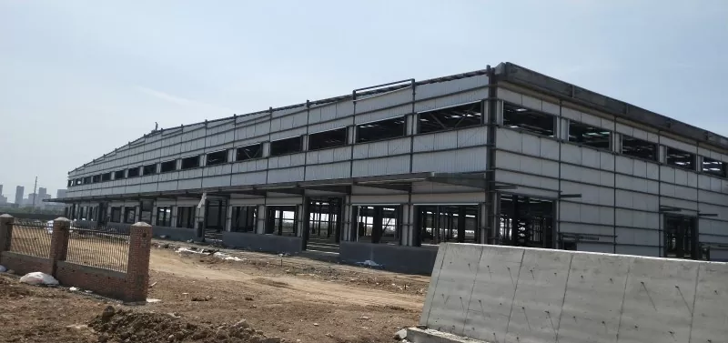 Kostruzzjoni tal-maħżen tal-loġistika tal-qafas tal-azzar modulari prefabbrikat