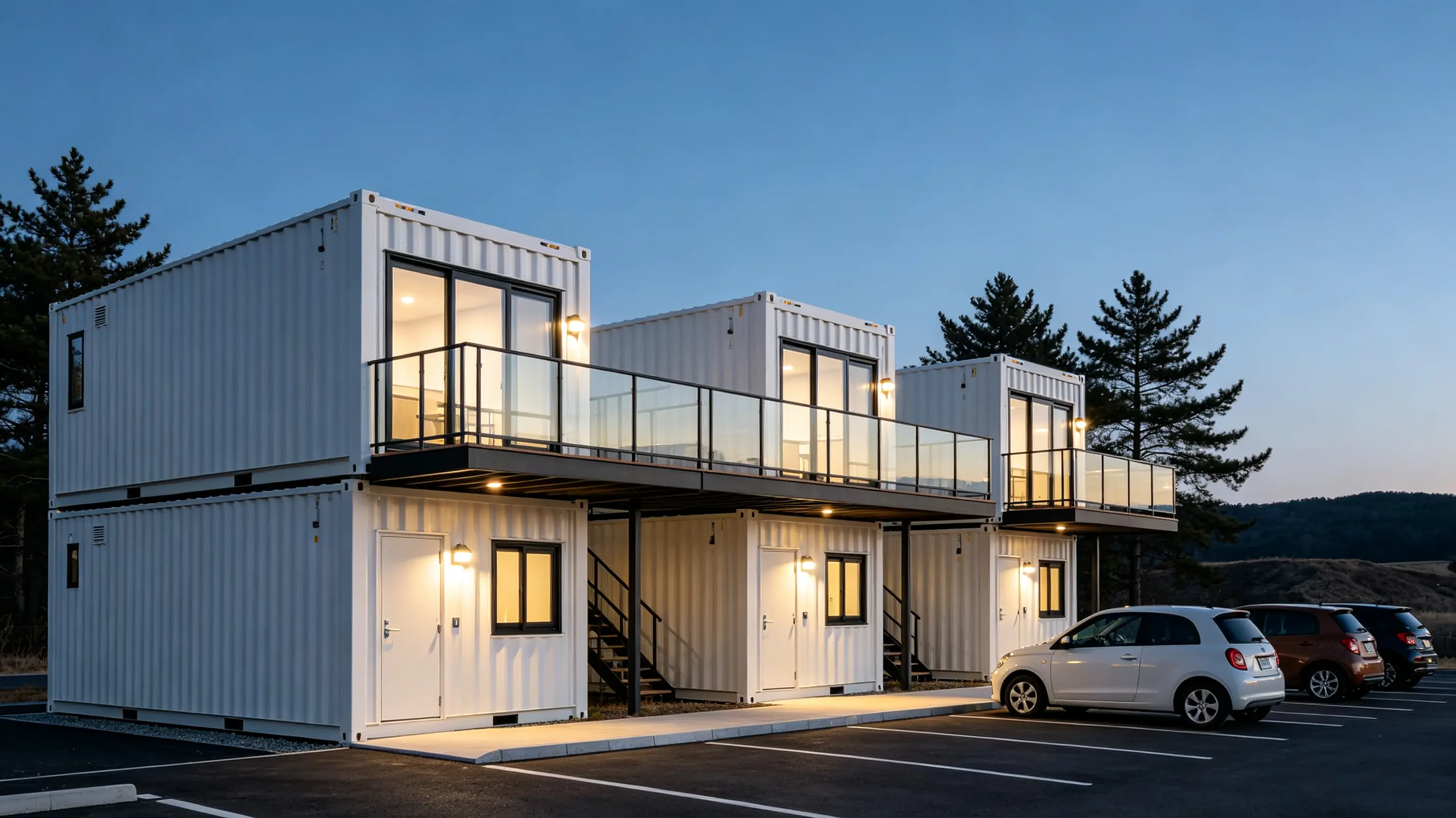 Kostruzzjoni ta' motel ta' kontejners prefabbrikati